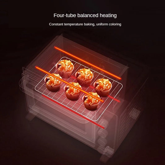 Oven Household Multi-Functional Electric Oven 35L Air Fryers Temperature Control Convenient Rotary Control Rotating Pt35a0