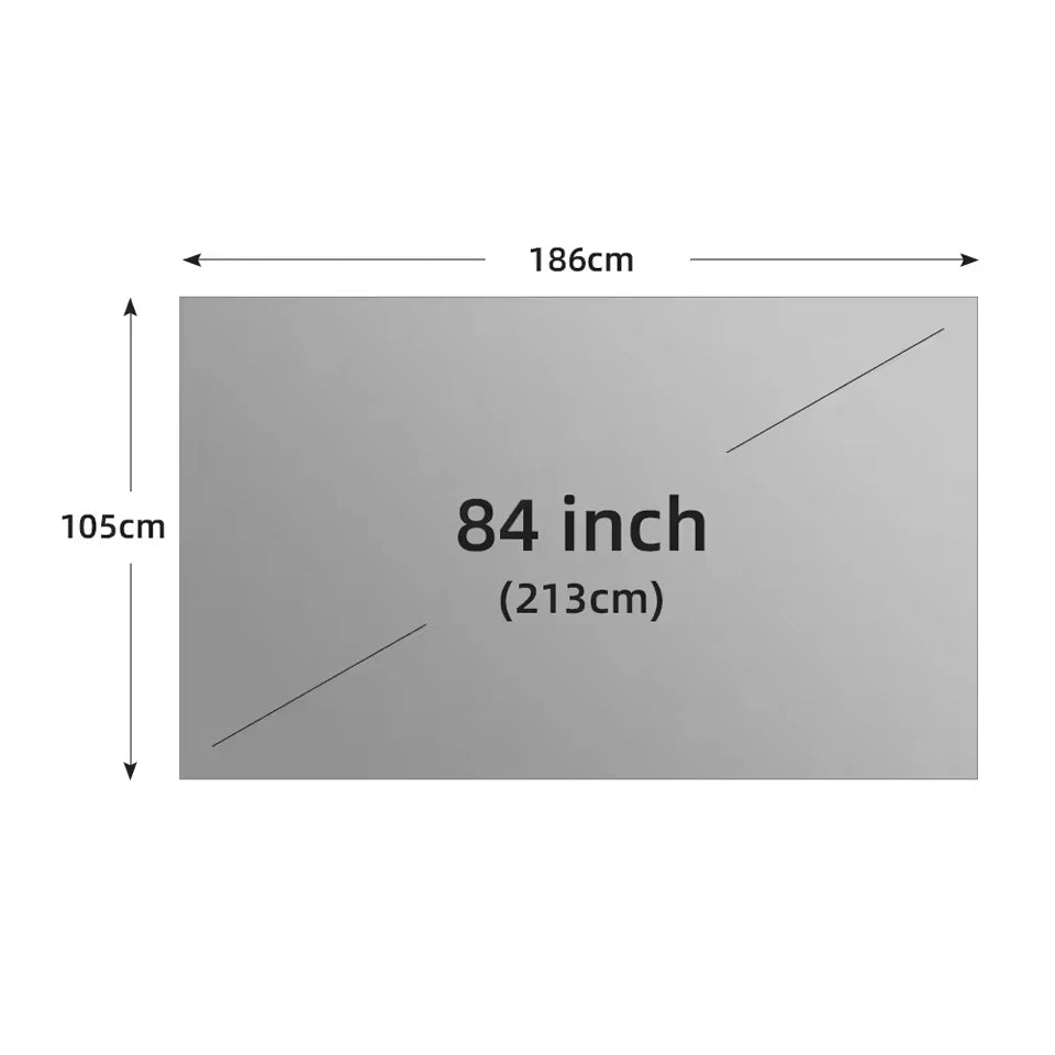 High Brightness Portable Projection Screen Anti-Light Projector Curtain Metal Reflective Cloth Fabric with Black Border& Eyelets