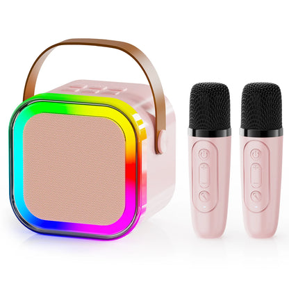 Bluetooth K12 Karaoke Machine Portable 5.3 PA Speaker System with 1-2 Wireless Microphones Home Family Singing Children's Gifts